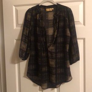 Black and green blouse